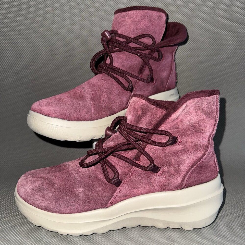 Skechers On The Go Air Cooled Goga Mat Burgundy Comfort Bootie Womens Size 7